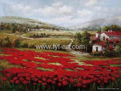 Tuscan scene painting,oil painting,canvas painting