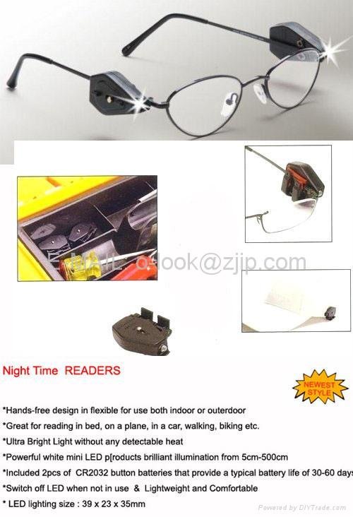 LED Light with reading glasses/nighttime readers 2