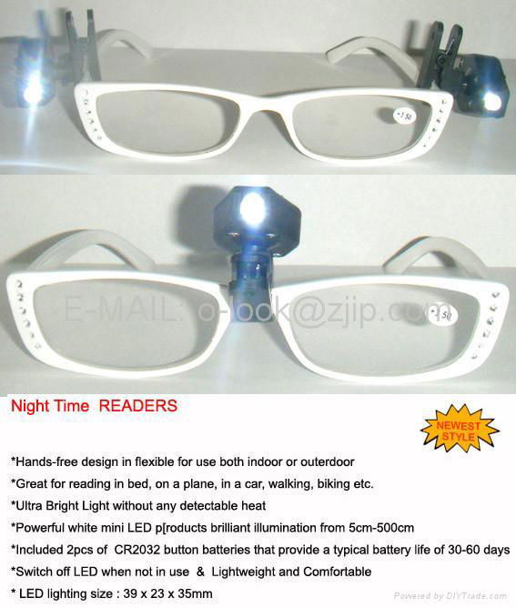 LED Light with reading glasses/nighttime readers 5