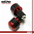 Red 7/8'' 22mm aluminum carbon bar end