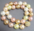 stunning 12mm Luster shell pearl necklace 1