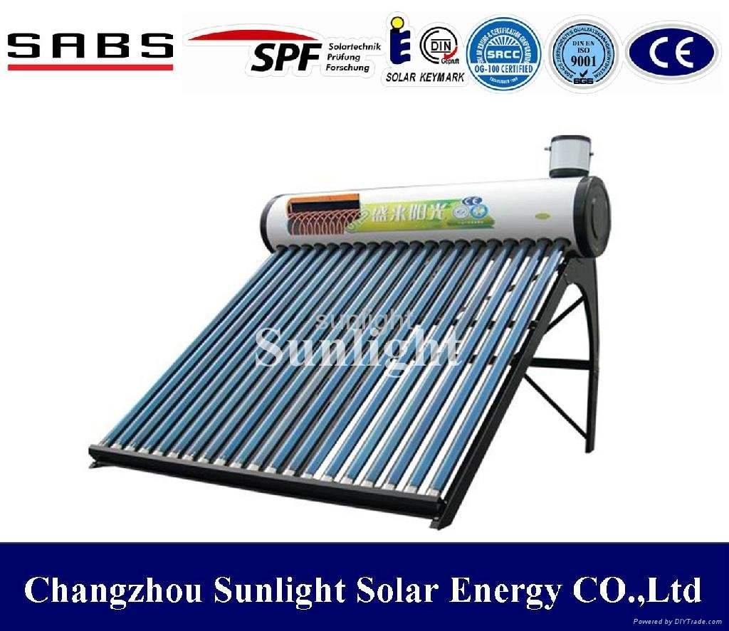Pressurized Pre-heat Solar Water Heater with copper coil 2