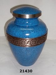 Avalon Series Evening Blue Brass Cremation Urn
