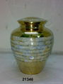 Mother Of Pearl Brass Cremation Urn with Mirror Polished 1