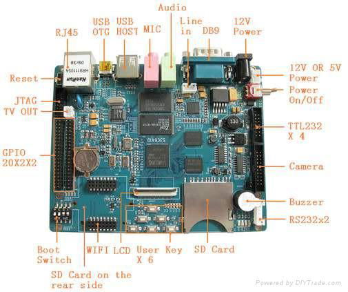 S3C6410 ARM11 Development Board 4.3" TFT LCD TQ6410 2