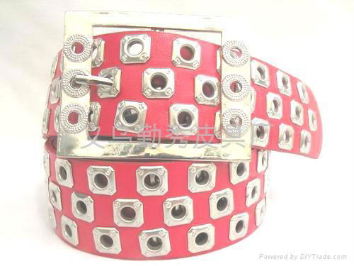 diamond  inlay or printing neutral or artifical leather  death's-head agio belt 2