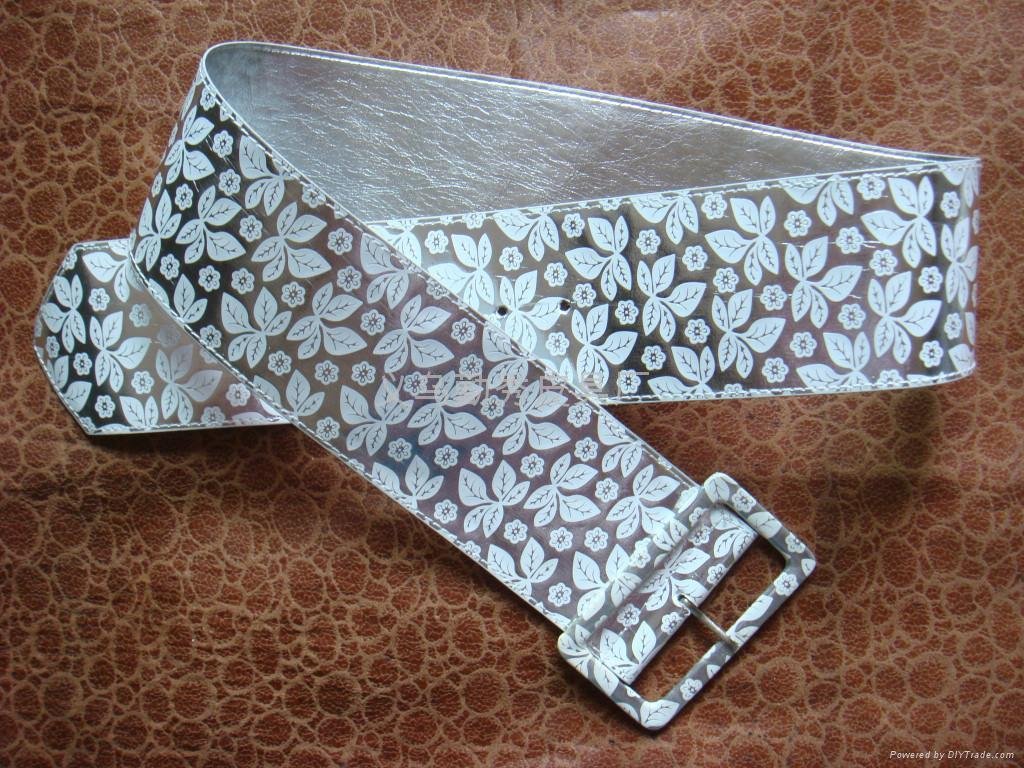 diamond  inlay or printing neutral or artifical leather  death's-head agio belt 4