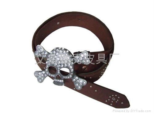 diamond  inlay or printing neutral or artifical leather  death's-head agio belt 5