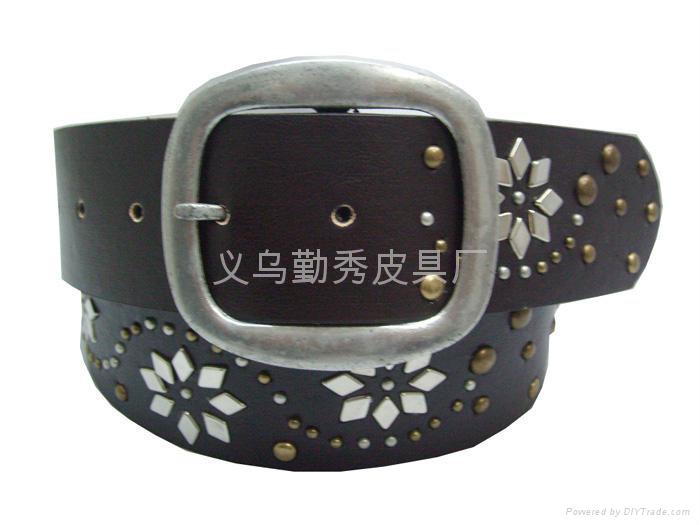 diamond  inlay or printing neutral or artifical leather  death's-head agio belt