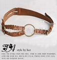 hand knitting  slender  mesh or PU weaving belt 2