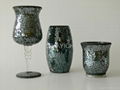 Mosaic candle holder and hurricane lamp 1