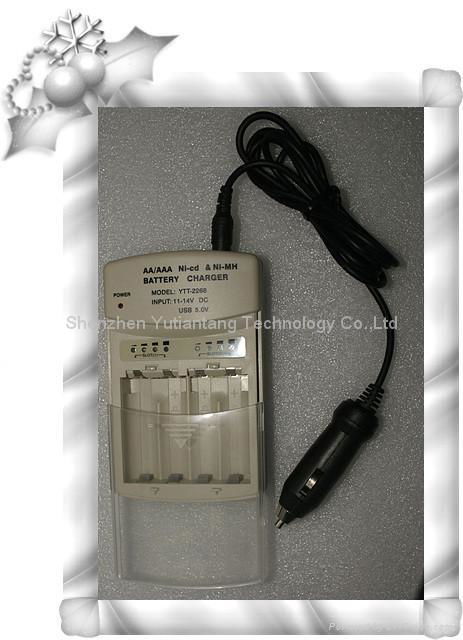 AA/AAA battery charger with USB