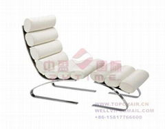 Unico Leatherette seat chaise with Ottoman