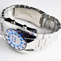 Blue LED Dot Matrix Round Dial Men's