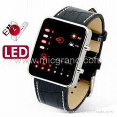 UJUST LED Digital Armbanduhr/Uhr Black Edition 