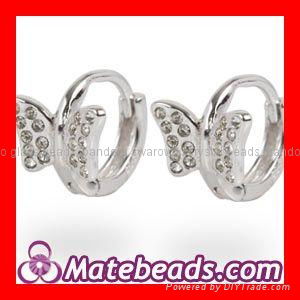 925 Sterling Silver Purple CZ H   ie Hoop Earrings 5