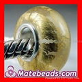 High quality murano gold foil glass beads fit European jewelry 2