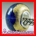 High quality murano gold foil glass beads fit European jewelry 3