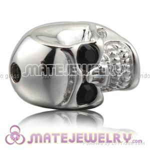 Cheap 925 Sterling Silver skull shamballa beads with stone wholesale 4