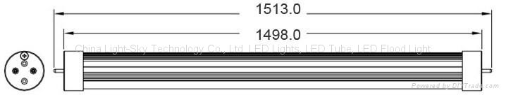 22W tube 1500mm internal driver AC85-265V CE listed 4