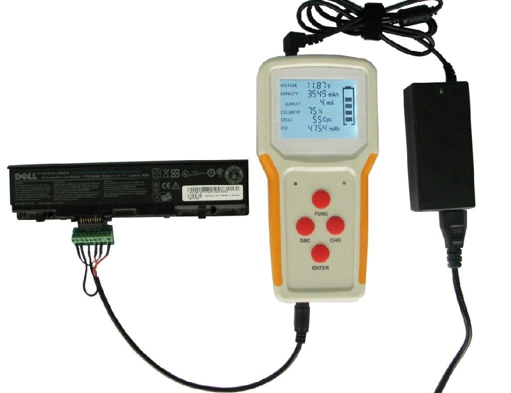 protable universal laptop battery tester with test charge discharge funcntion