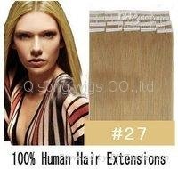 20" 50g Tape Human Hair Clips on in Extensions ,tape hair,weft hair