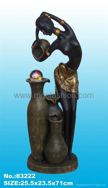  water fountain,black people adornment , ployresin artcrafts, home humidifier, 2