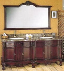 classic bathroom cabinet with double bowl