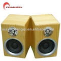 2.0 ch solid wooden bookshelf speaker with usb 1