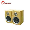 2.0 ch solid wooden bookshelf speaker with usb 2