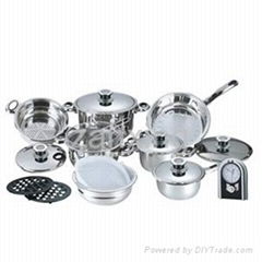 17pcs wide edge cookare set