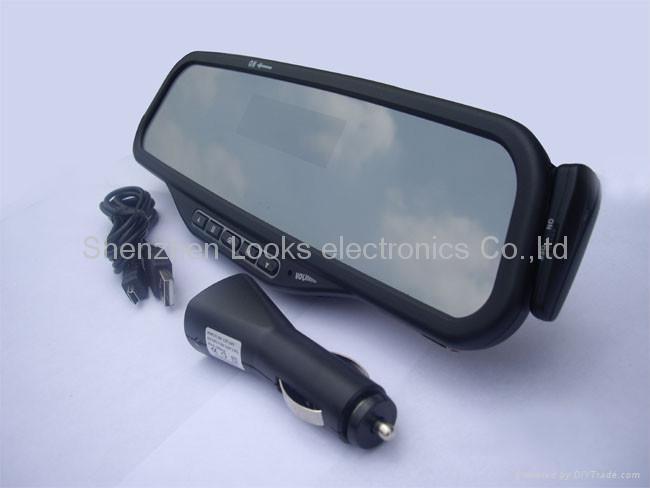 newest bluetooth handsfree rearview mirror with TTs function 2