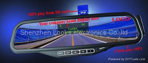 newest bluetooth handsfree rearview mirror with TTs function 4
