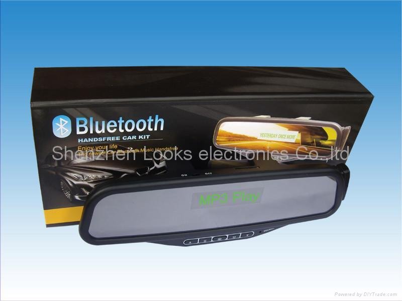 Bluetooth rearview mirror with SDcard and U disk support MP3 function 4