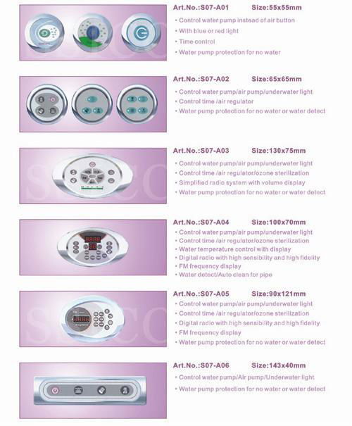 electronic control system for massage bathtub