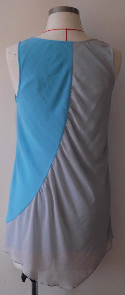 Chiffon tank top/tunic in blue/gray 2