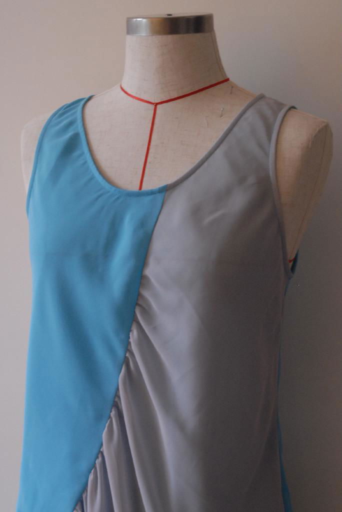 Chiffon tank top/tunic in blue/gray 3