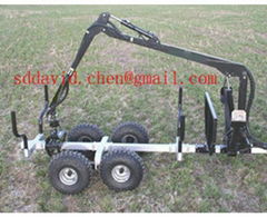 Log Trailer with Crane