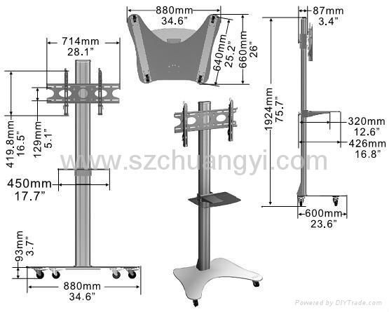 Plasma LCD Mobile Stand  TV mount 3