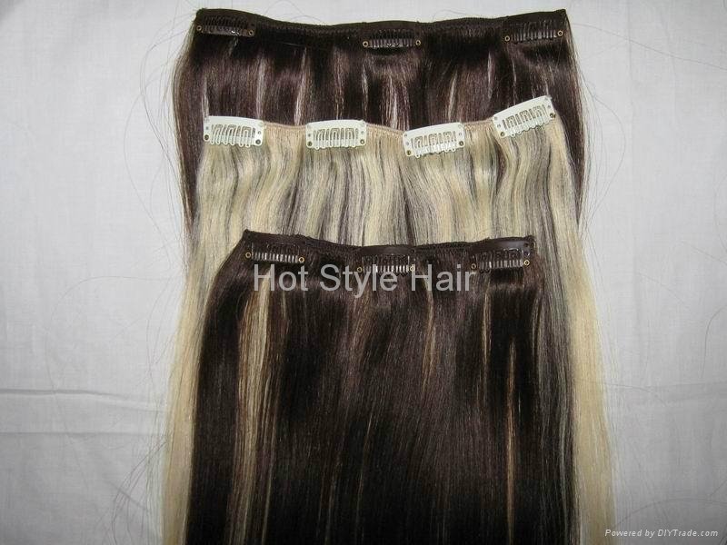remy hair clip in hair extension hair weft 3