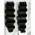 natural color deep wave human hair weaving extension 1