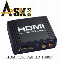 HDMI转换器优售系列：VGA+R/L转HDMI转换器