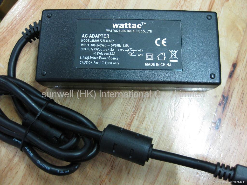 100-240V 5V 4.2A 12V 3A dual output power adapter for HDD