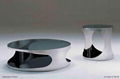 Ginotti/GCT6616/Stainless steel coffee table with grey glass