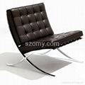 Modern Classic Barcelona Chair And Ottoman 