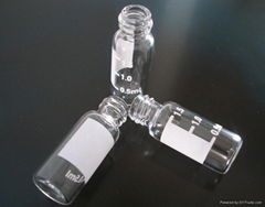 2ml clear screw autosampler vials USP 1 expansion 33 with patch  8mm/9mm