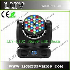 120w LED beam moving head lighting 36*3w RGBW LUV-L102
