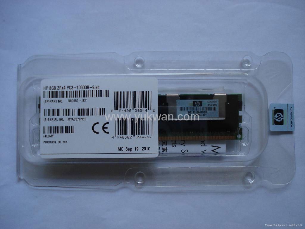 500662-B21  8GB 2Rx4 PC3-10600R-9 Kit server ddr3 ram memory for HP