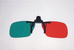cheap price red-blue hanging clip-on 3D glasses