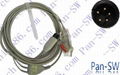 HP78833B five pin, three lead ECG cable